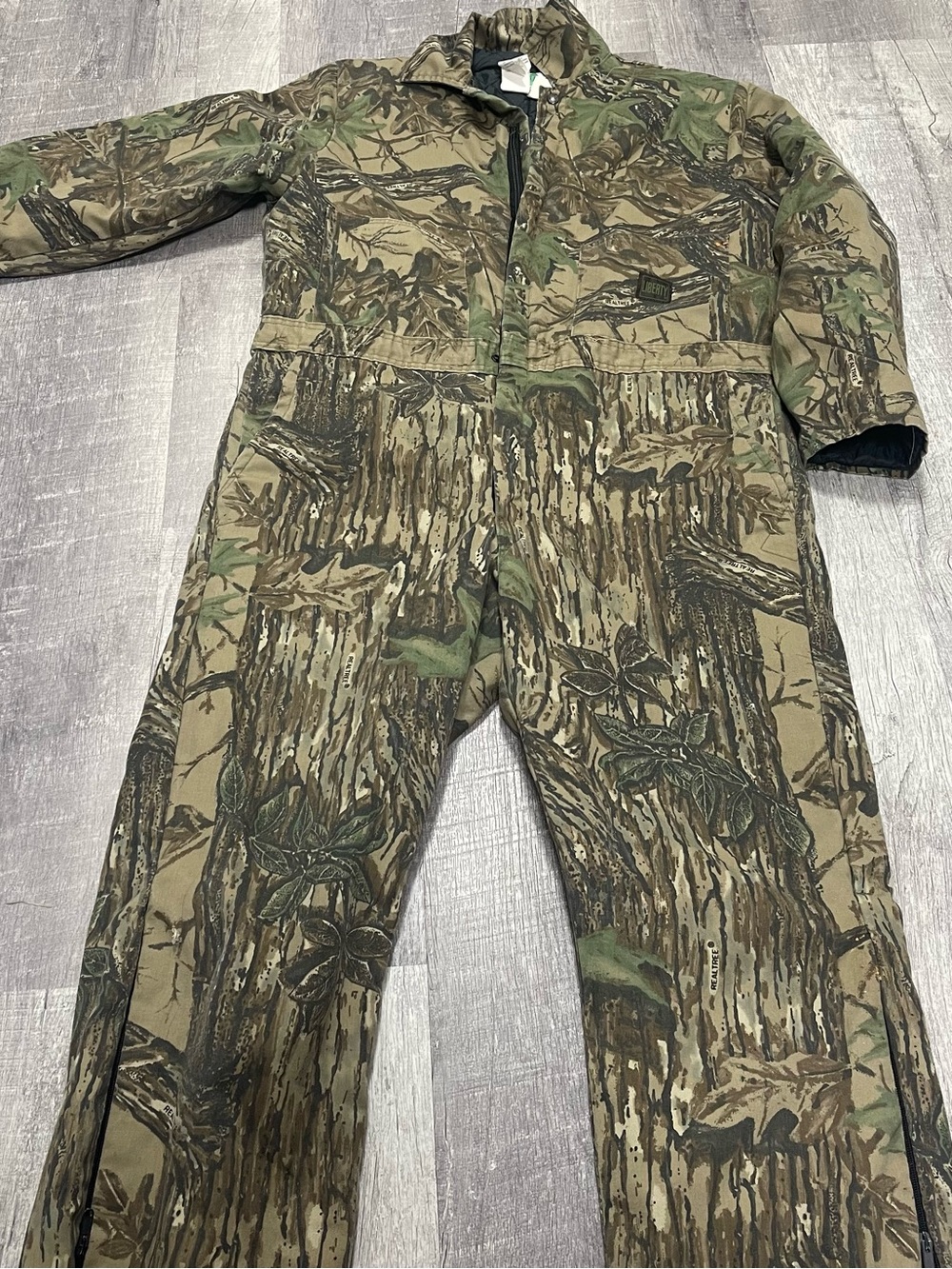 Vintage Liberty Coveralls Men XL Regular Brown Realtree Camo Hunting Made USA
